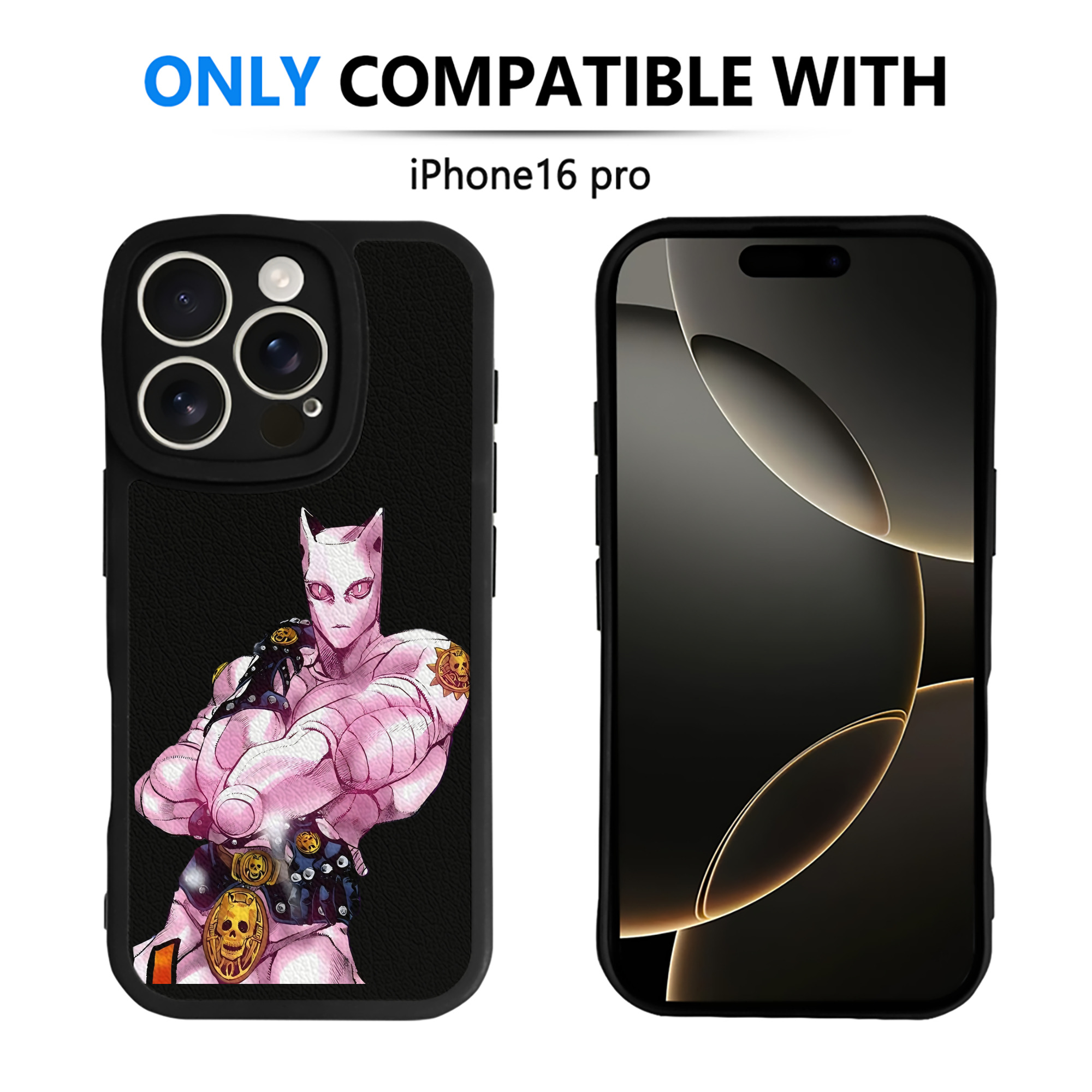 （画像用） ジョジョの奇妙な冒険 きら よしかげ JoJo's Bizarre Adventure Kira Yoshikage 【iPhone 16シリーズ対応】シリコンスマホケース（レザー調） 材質：シリコン